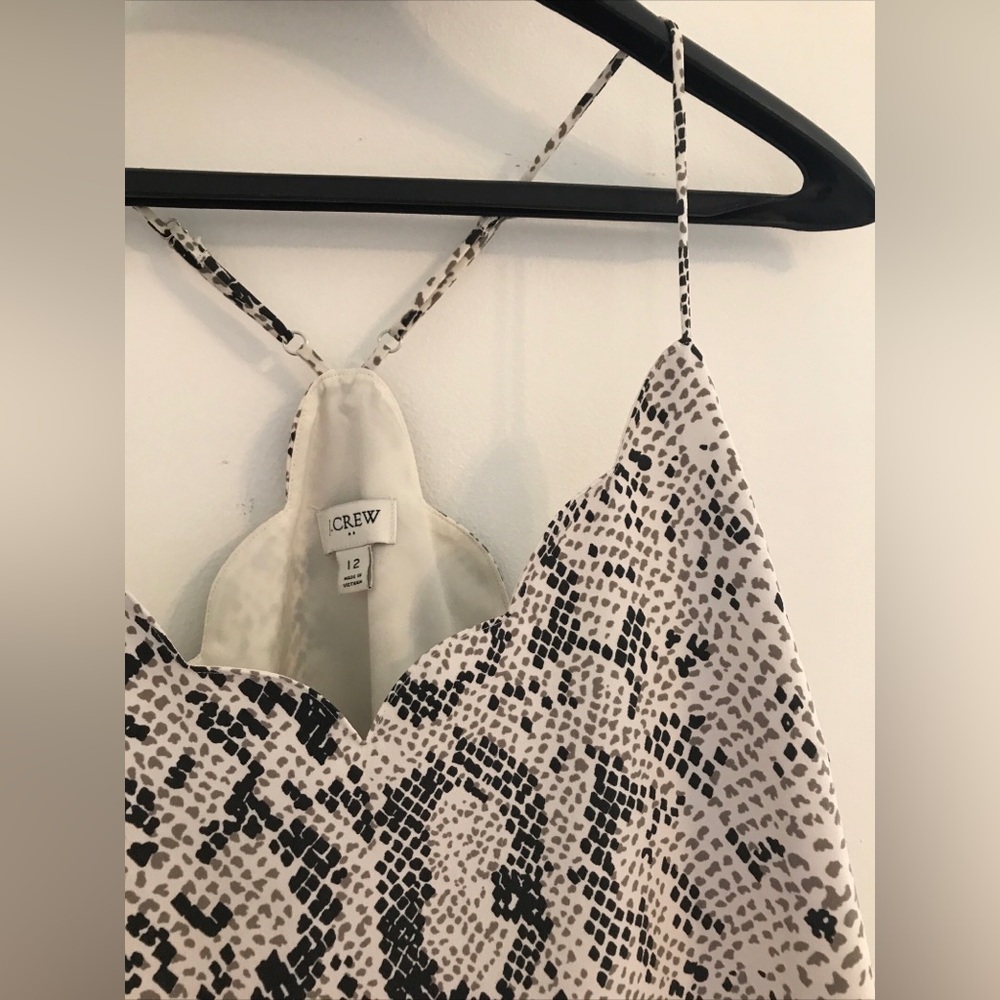 J.Crew women’s size 12 snakeskin print scalloped edge cami/camisole tank top - Picture 5 of 7